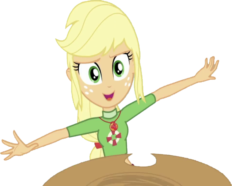 Size: 3135x2520 | Tagged: safe, derpibooru import, edit, edited screencap, editor:homersimpson1983, screencap, applejack, human, equestria girls, applejack's hat, arms spread out, clothes, cowboy hat, female, freckles, geode of super strength, hat, image, magical geodes, not a vector, png, simple background, solo, swimsuit, transparent background