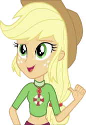 Size: 1745x2520 | Tagged: safe, derpibooru import, edit, edited screencap, editor:homersimpson1983, screencap, applejack, human, equestria girls, applejack's hat, background removed, clothes, cowboy hat, female, freckles, geode of super strength, hat, image, magical geodes, not a vector, png, solo, swimsuit