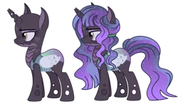 Size: 1280x751 | Tagged: safe, artist:venomous-cookietwt, derpibooru import, oc, unofficial characters only, changepony, hybrid, base used, broken horn, female, horn, image, parents:twisalis, png, simple background, solo, transparent background