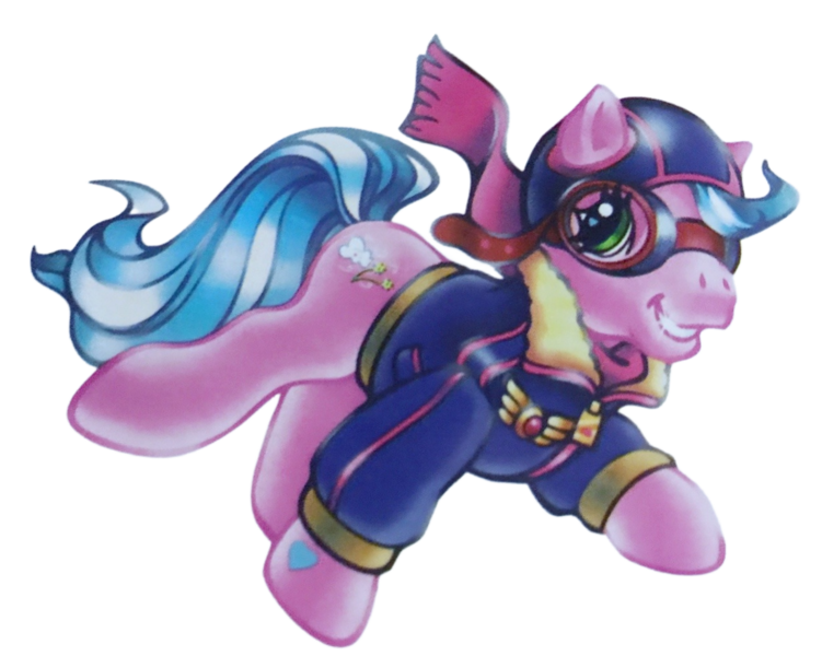 Size: 1236x988 | Tagged: safe, derpibooru import, official, sweet breeze, earth pony, pony, aviator, aviator goggles, aviator hat, badge, blue mane, bomber jacket, cap, clothes, female, g3, goggles, hat, hoof heart, image, jacket, png, scarf, simple background, solo, transparent background