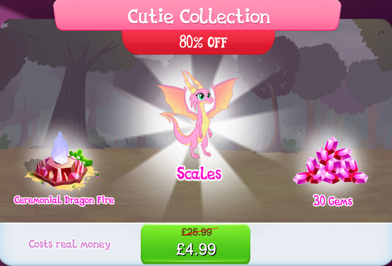 Size: 1267x860 | Tagged: safe, derpibooru import, official, scales (character), dragon, advertisement, claws, costs real money, dragoness, english, female, fire, gameloft, gem, horns, image, jpeg, numbers, sale, solo, solo focus, spread wings, text, wings