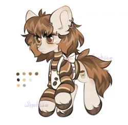 Size: 1707x1675 | Tagged: safe, artist:whohwo, derpibooru import, oc, unofficial characters only, earth pony, pony, apron, bow, clothes, ear piercing, earring, earth pony oc, image, jewelry, male, piercing, png, solo, stallion, unshorn fetlocks