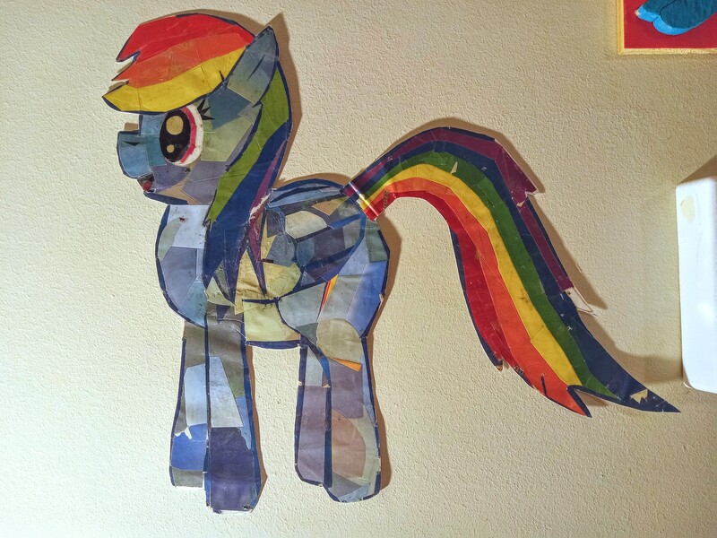 Size: 4160x3120 | Tagged: safe, artist:dhm, derpibooru import, rainbow dash, pegasus, pony, collage, image, jpeg, mosaic, photo, solo, traditional art