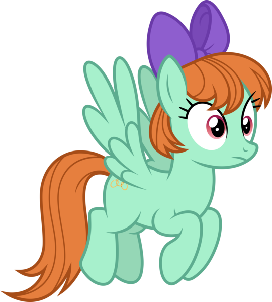 Size: 8551x9477 | Tagged: safe, artist:starryshineviolet, derpibooru import, peppermint goldylinks, pony, school raze, absurd resolution, background pony, bow, confused, female, flying, friendship student, g4, hair bow, image, mare, png, simple background, solo, transparent background, vector