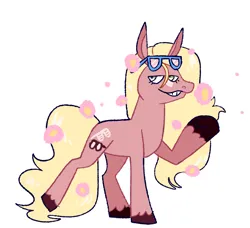Size: 1919x1750 | Tagged: safe, artist:goatpaste, derpibooru import, shady, earth pony, pony, g1, alternate design, image, png, simple background, solo, sunglasses, sunglasses on head, white background