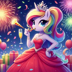 Size: 1024x1024 | Tagged: safe, ai content, derpibooru import, machine learning generated, prompter:princesslady94two, princess cadance, happy new year, happy new year 2024, holiday, image, jpeg