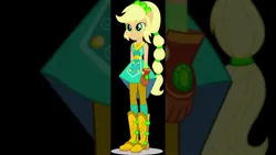 Size: 1280x720 | Tagged: safe, derpibooru import, applejack, equestria girls, boots, clothes, cowboy boots, crystal guardian, g4, high heel boots, image, jpeg, shoes, solo