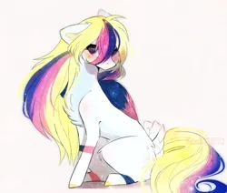 Size: 1487x1262 | Tagged: safe, artist:krissstudios, derpibooru import, oc, earth pony, pony, concave belly, female, image, long mane, mare, png, reverse countershading, slender, solo, thin