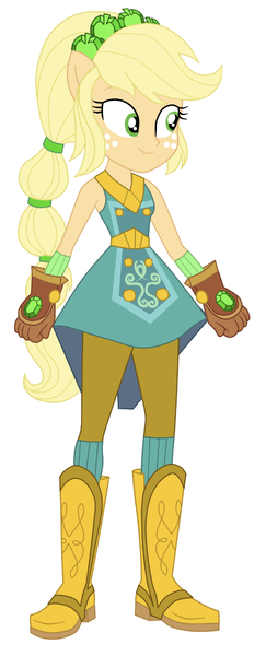 Size: 243x600 | Tagged: safe, derpibooru import, applejack, equestria girls, boots, clothes, cowboy boots, crystal guardian, gloves, high heel boots, image, jpeg, shoes, solo