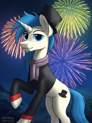 Size: 2250x3000 | Tagged: safe, artist:dash wang, derpibooru import, pony, unicorn, clothes, fireworks, hat, image, male, png