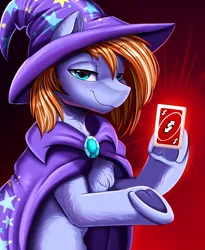 Size: 2446x2984 | Tagged: safe, artist:pridark, derpibooru import, oc, unofficial characters only, earth pony, pony, cape, chest fluff, clothes, frog (hoof), hat, high res, image, male, png, solo, stallion, trixie's cape, trixie's hat, underhoof, uno