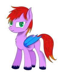 Size: 4000x5000 | Tagged: safe, artist:пшеница, derpibooru import, oc, oc:sunback, bat pony, pony, derpibooru community collaboration, 2024 community collab, derpibooru exclusive, dyed mane, dyed tail, female, folded wings, image, mare, png, purple coat, red mane, red tail, simple background, solo, tail, transparent background, wings