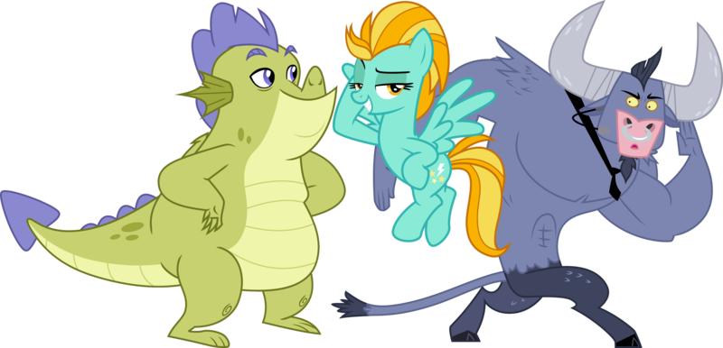 Size: 5172x2495 | Tagged: safe, artist:cheezedoodle96, artist:hendro107, artist:tourniquetmuffin, derpibooru import, edit, vector edit, iron will, lightning dust, dragon, minotaur, pegasus, pony, father knows beast, putting your hoof down, .svg available, absurd resolution, crack shipping, crossed legs, duo, eyebrows, female, flying, g4, group sex, hooves behind head, hooves on hips, image, interspecies, ironlightning, ironlightningsludge, lidded eyes, lightning babe, lightningsludge, looking at you, male, mare, necktie, nose piercing, nose ring, piercing, png, pose, raised eyebrow, septum piercing, sex, shipping, simple background, sludge (g4), smiling, straight, stupid sexy lightning dust, threesome, transparent background, vector