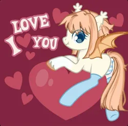Size: 1080x1067 | Tagged: safe, artist:cheekipone, ponerpics import, oc, oc:honey milk, unofficial characters only, bat pony, pony, base used, bat pony oc, bat wings, clothes, ear piercing, ear tufts, fangs, female, heart, hearts and hooves day, holiday, image, jpeg, looking at you, love, lying down, mare, panties, piercing, socks, solo, spread wings, text, thigh highs, underwear, unshorn fetlocks, valentine's day, wings