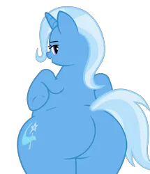 Size: 4600x5344 | Tagged: suggestive, alternate version, artist:duskyzombie, derpibooru import, trixie, pony, unicorn, bedroom eyes, bipedal, butt, fat, female, image, lidded eyes, looking back, mare, plot, png, simple background, solo, the ass was fat, the great and powerful ass, thick, transparent background, vector, wide hips