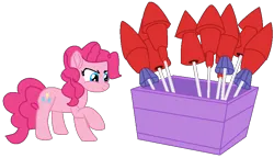 Size: 838x483 | Tagged: safe, artist:jadeharmony, derpibooru import, pinkie pie, earth pony, female, fireworks, g4, happy new year, holiday, image, png, simple background, solo, transparent background