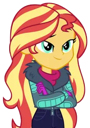 Size: 8922x12650 | Tagged: safe, artist:andoanimalia, derpibooru import, sunset shimmer, human, equestria girls, equestria girls series, holidays unwrapped, spoiler:eqg series (season 2), clothes, female, image, png, simple background, transparent background, vector, winter outfit