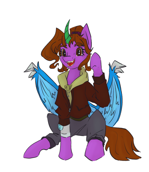 Size: 1175x1356 | Tagged: safe, artist:destiny_manticor, derpibooru import, oc, oc:destiny manticor, unofficial characters only, alicorn, pony, blue wings, claws, digital art, female, image, png, raised hoof, solo, wing claws, wings