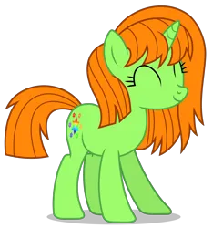 Size: 3864x4121 | Tagged: safe, artist:creedyboy124, derpibooru import, oc, oc:lola, unicorn, eyes closed, female, image, png, simple background, smiling, solo, transparent background, vector