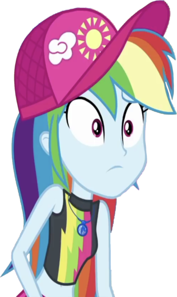 Size: 1503x2520 | Tagged: safe, derpibooru import, edit, edited screencap, editor:homersimpson1983, screencap, rainbow dash, human, pony, equestria girls, background removed, bikini, cap, clothes, female, geode of super speed, hat, image, magical geodes, not a vector, png, simple background, solo, swimsuit, transparent background