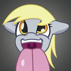 Size: 894x894 | Tagged: safe, ai content, derpibooru import, machine learning generated, prompter:duhdoores, derpy hooves, pegasus, pony, image, jpeg, licking, looking at you, open mouth, open smile, smiling, tongue out, uvula