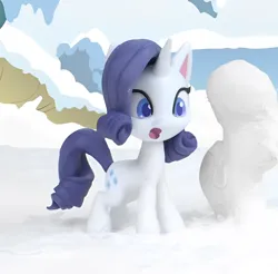 Size: 1278x1256 | Tagged: safe, derpibooru import, edit, edited screencap, screencap, rarity, pony, my little pony: pony life, my little pony: stop motion short, snow pony contest (short), cropped, cute, image, open mouth, png, shocked