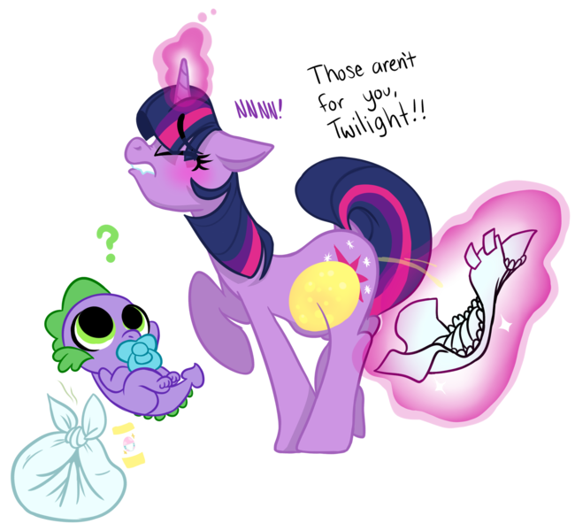 Size: 3649x3367 | Tagged: questionable, artist:wtfponytime, derpibooru import, spike, twilight sparkle, dragon, pony, unicorn, baby, baby dragon, baby powder, baby spike, bladder, bladder bulge, blushing, desperation, diaper, diaper change, fangs, image, lip bite, magic, need to pee, omorashi, pissing, png, potty emergency, potty time, question mark, raised tail, simple background, speech bubble, straining, tail, text, transparent background, unicorn twilight, urine, wetting, younger