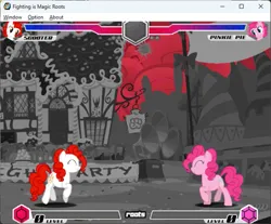 Size: 595x493 | Tagged: safe, artist:fimroots, derpibooru import, pinkie pie, fighting is magic, clone, g4, game screencap, image, nightmare corner, png, scooter (character)