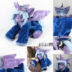 Size: 2160x2160 | Tagged: safe, artist:chillynachos, derpibooru import, princess luna, alicorn, original species, plush pony, pony, commission, commissions open, horn, image, photo, plushie, png, wings