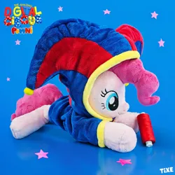 Size: 894x894 | Tagged: safe, artist:lavim, derpibooru import, pinkie pie, pony, clothes, hat, hoodie, image, jpeg, plushie, pomni, solo, the amazing digital circus