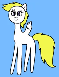 Size: 848x1118 | Tagged: safe, artist:the-rainbow-nigga420, derpibooru import, surprise, pegasus, pony, g1, 1000 hours in ms paint, adoraprise, blue background, cute, female, g1 to g4, g4, generation leap, image, mare, ms paint, paint.net, png, simple background, smiling, solo