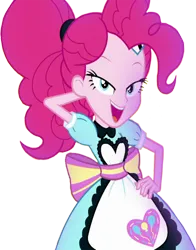 Size: 1978x2520 | Tagged: safe, derpibooru import, edit, edited screencap, editor:homersimpson1983, screencap, pinkie pie, human, equestria girls, apron, background removed, clothes, female, g4, image, not a vector, png, simple background, solo, transparent background, waitress