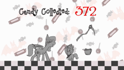 Size: 1280x720 | Tagged: safe, artist:yipsy, derpibooru import, oc, oc:flare, oc:lucent, unofficial characters only, bat pony, pony, unicorn, animated, bat pony oc, bat wings, bucket, candy, clothes, colt, costume, dancing, duo, eyes closed, female, foal, food, grim reaper, halloween, halloween costume, holiday, hopping, image, levitation, magic, male, mare, mother and child, mother and son, open mouth, open smile, scythe, simple background, smiling, telekinesis, walking, webm, white background, wings