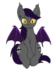 Size: 945x1202 | Tagged: safe, artist:lostbrony, derpibooru import, oc, oc:specter, unofficial characters only, bat pony, pony, derpibooru community collaboration, 2024 community collab, :p, bat wings, ear tufts, fangs, image, jpeg, male, simple background, sitting, solo, stallion, tongue out, white background, wings