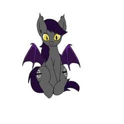 Size: 2100x2100 | Tagged: safe, artist:lostbrony, derpibooru import, oc, oc:specter, unofficial characters only, bat pony, pony, derpibooru community collaboration, 2024 community collab, :p, bat wings, ear tufts, fangs, image, male, png, simple background, sitting, stallion, tongue out, transparent background, wings