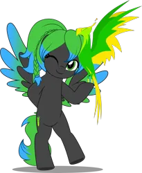 Size: 4108x5000 | Tagged: safe, alternate version, artist:jhayarr23, derpibooru import, oc, oc:solar aura, balefire phoenix, pegasus, phoenix, fallout equestria, bipedal, colored wings, commission, commissioner:solar aura, gradient wings, highlights, image, pegasus oc, png, ponytail, wings, ych result, your character here