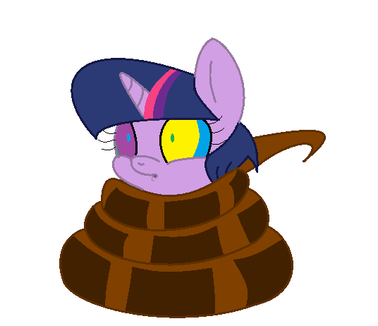 Size: 536x462 | Tagged: safe, artist:hypnofur, artist:squeakynoodle, derpibooru import, twilight sparkle, twilight sparkle (alicorn), alicorn, pony, snake, coils, female, gulp, hypnolight sparkle, hypnosis, hypnotized, image, mare, png, surprised