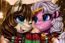 Size: 4015x2640 | Tagged: safe, artist:pridark, derpibooru import, oc, unofficial characters only, pegasus, pony, clothes, duo, image, pegasus oc, png, scarf, shared clothing, shared scarf, wings