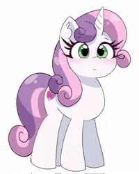Size: 1638x2048 | Tagged: safe, artist:leo19969525, derpibooru import, sweetie belle, pony, unicorn, cute, diasweetes, female, g4, image, jpeg, looking at you, mare, simple background, solo, white background