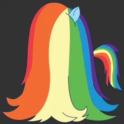 Size: 1400x1400 | Tagged: safe, derpibooru import, edit, rainbow dash, pegasus, pony, g5, my little pony: tell your tale, spoiler:g5, spoiler:my little pony: tell your tale, spoiler:tyts01e14, alicorn issues, female, g4, image, jpeg, long hair, long mane, recolor, simple background, solo, solo female