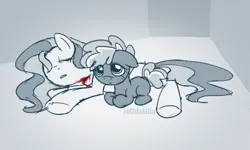 Size: 1000x600 | Tagged: semi-grimdark, artist:zeffdakilla, derpibooru import, part of a set, oc, unnamed oc, unofficial characters only, earth pony, pony, blood, dead, eyes closed, female, filly, foal, image, lying down, mother and child, mother and daughter, part of a series, png, sad, slit throat