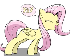 Size: 2048x1536 | Tagged: safe, artist:tstone, derpibooru import, fluttershy, pegasus, pony, eyes closed, flutteryay, image, png, simple background, solo, white background