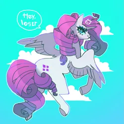 Size: 851x851 | Tagged: safe, artist:cutesykill, derpibooru import, rarity, alicorn, pony, alicornified, female, flying, gradient background, image, mare, png, race swap, raricorn, solo, spread wings, wings