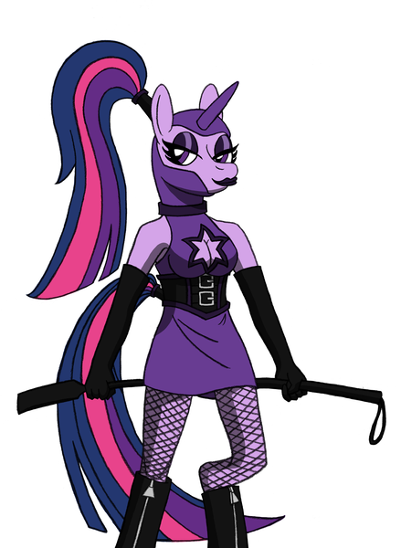 Size: 5148x7034 | Tagged: suggestive, artist:supra80, derpibooru import, twilight sparkle, anthro, unguligrade anthro, boob window, boots, breasts, cleavage, clothes, corset, dominatrix, evening gloves, female, fishnets, g4, gloves, hood, image, latex, long gloves, photoshop, png, ponytail, riding crop, shoes, solo, solo female, twidom