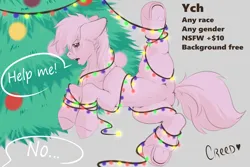 Size: 5315x3543 | Tagged: suggestive, artist:creed larsen, derpibooru import, oc, earth pony, pony, christmas, commission, frog (hoof), holiday, image, jpeg, looking at you, monochrome, solo, text, underhoof, ych sketch, your character here