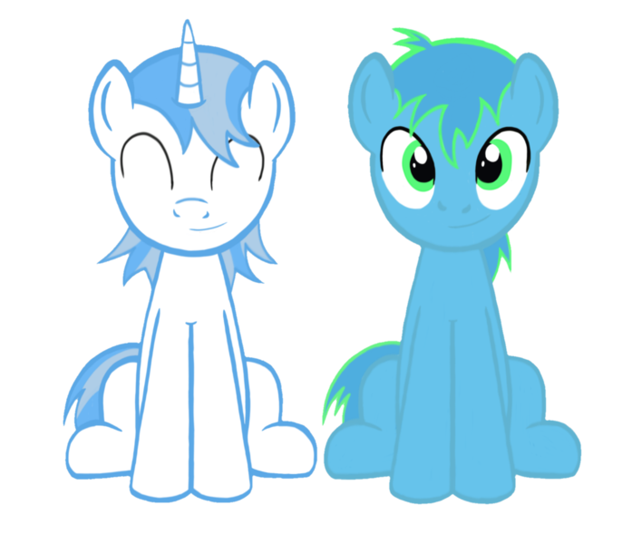 Size: 1682x1447 | Tagged: safe, artist:solemnfutury, derpibooru import, oc, oc:focus, oc:light stars, unofficial characters only, pony, unicorn, derpibooru community collaboration, 2024 community collab, duo, eyes closed, image, looking at you, png, simple background, smiling, transparent background