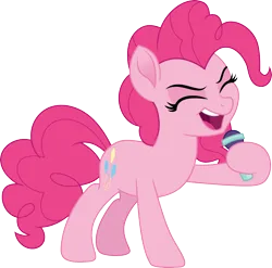 Size: 3038x3000 | Tagged: safe, artist:cloudy glow, derpibooru import, pinkie pie, earth pony, pony, rainbow roadtrip, female, image, microphone, png, simple background, solo, transparent background