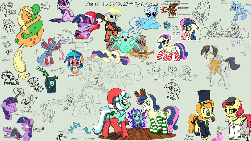 Size: 1920x1080 | Tagged: explicit, anonymous artist, artist:maretian, artist:superderpybot, artist:truthormare, artist:violavaquita, ponerpics import, lyra heartstrings, pony, /bale/, /mlp/, 4chan, aggie.io, image, png