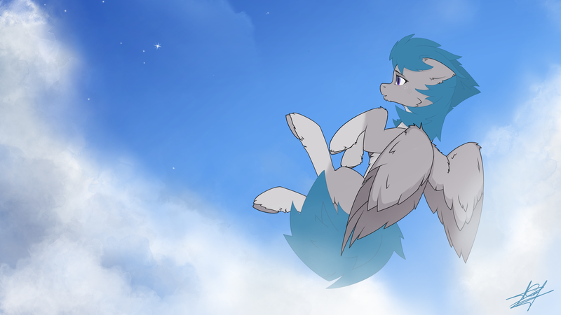 Size: 3840x2160 | Tagged: safe, derpibooru import, oc, oc:ashenpale, fly, insect, pegasus, above clouds, cloud, dream, flying, image, pegasus oc, png, spread wings, wings