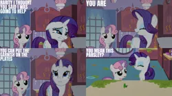 Size: 2000x1123 | Tagged: safe, derpibooru import, edit, edited screencap, editor:quoterific, screencap, rarity, sweetie belle, sisterhooves social, image, jpeg